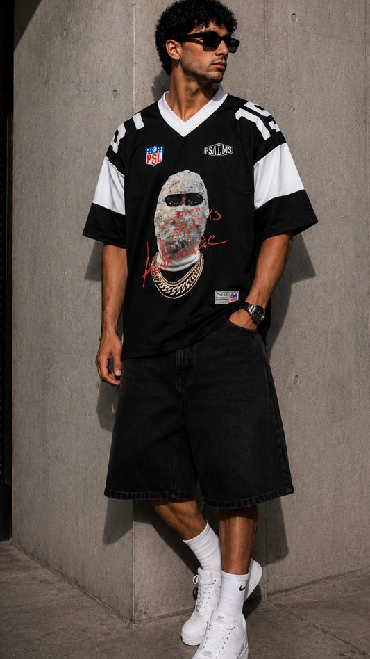 T-Shirt Jersey Oversize Graphic Mask – Black Edition